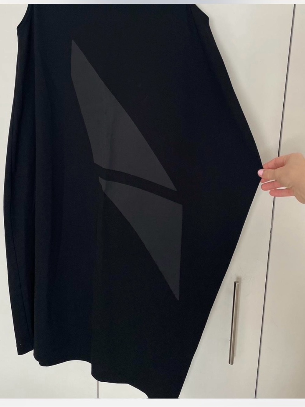 Issey Miyake Black Dress with Minimal Neckline Asymmetrical Size Medium